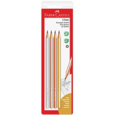 Imagem de Kit lápis de escrever Faber Castell glam com 4 unidades