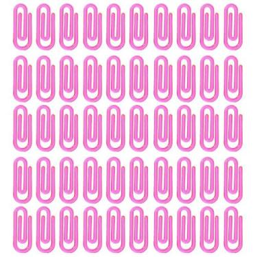 Imagem de Clips Pequeno Escolar Colorido Rosa Neon Menina 2,5cm Com 500 Peças - 