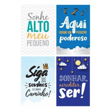 Imagem de Kit Placa Decorativa MDF Frases Infantis 4un 30x40 - Quartinhos