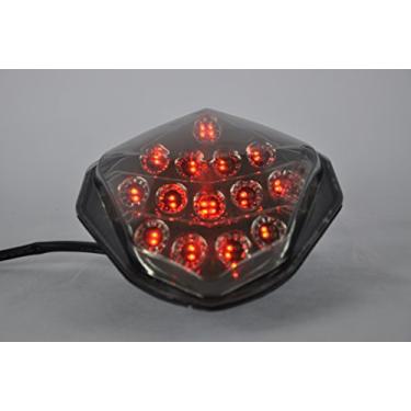 Imagem de Topzone Lighting Lente fumê luzes traseiras de LED para motocicleta, luz traseira de freio com indicadores de luz de seta integrados para Suzuki 2003-2004 GSXR1000