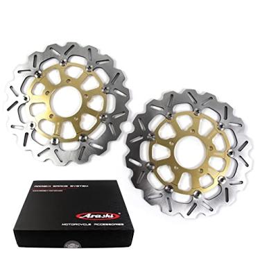 Imagem de Discos de freio dianteiro Arashi Rotores para Kawasaki Ninja ZX6R 2013-2021, Z800 13-16, Z1000 2014-2020, Ninja ZX10R 2008-2015, GTR1400 2007-2016, peças de acessórios de motocicleta douradas