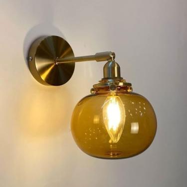 Imagem de Arandela De Parede Industrial Rústica De Fazenda Com Vidro âmbar Azul Verde Banheiro Vaidade Montagem Na Parede Luminária Para Quarto Sala De Estar Corredor Varanda, Dark Blue