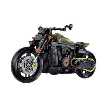 Imagem de Blocos De Montagem De Motocicleta Clássica, Brinquedo De Blocos De Cor