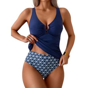 Imagem de Maiô Tankini feminino feminino com decote em V para controle de barrig