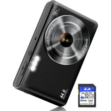 Imagem de Câmera digital UIKICON 4K 44MP Kids com cartão SD de 32GB X3-Black1