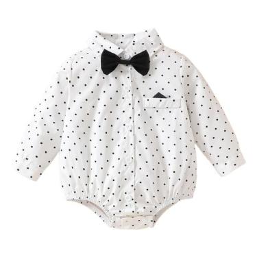 Imagem de Camisa social formal para bebês e meninos Romper SOBOWO 0-24M