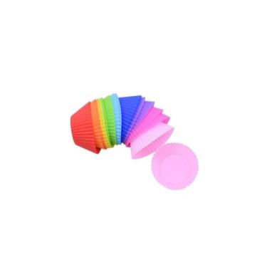 Imagem de Conjunto de 12 moldes de cupcake de silicone multicoloridos - Lightbek