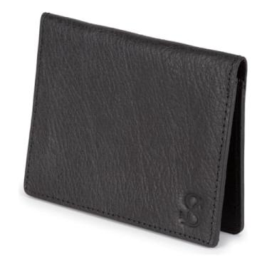 Imagem de Carteira Masculina Porta Cartão Com Visor Couro Legítimo(Preto)