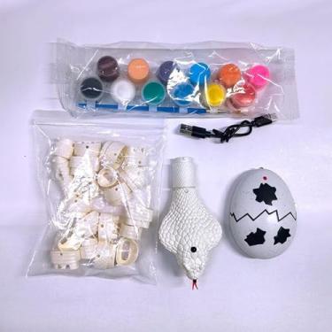 Imagem de YIJU de controle remoto DIY RC Animal Brincadeira Presente Pintura à mão Grafite com 12 cores Tintas Truque assustador Brinquedo Réptil eletrônico, Cobra