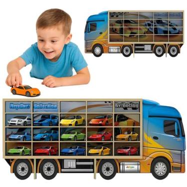 Imagem de Estante Expositor Carrinho Menino Caminhao 20 Divisorias Mdf - Junges