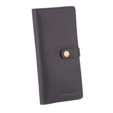 Imagem de Carteira Feminina Couro Legítimo Slim Com Porta Moedas(Preto)