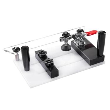 Imagem de Trenó de mesa de fresa de precisão – Trenó de roteador HDPE com braçadeira de alternância e cerca transparente para cortes seguros de grãos finais – Gabarito de madeira para portas de armários