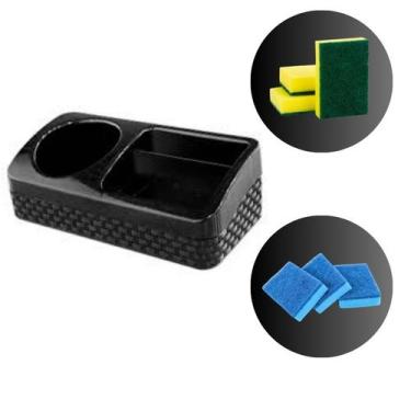 Imagem de Kit porta detergente esponjas amarela e azul - Lotus