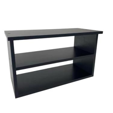 Imagem de Sapateira Banco para Hall de Entrada, 3 Prateleiras, Madeira e Branco, Montada (preto)