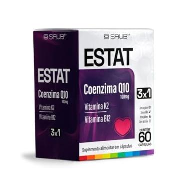 Imagem de Coenzima Q10 + Vitamina K2 e Vitamina B12 Suplemento Alimentar Estat 3x1 em Cápsulas 60 Unidades