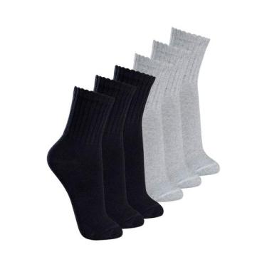 Imagem de Kit com 6 Pares de Meias Esportiva Cano Médio Lupo 3290-009 Colorido, 