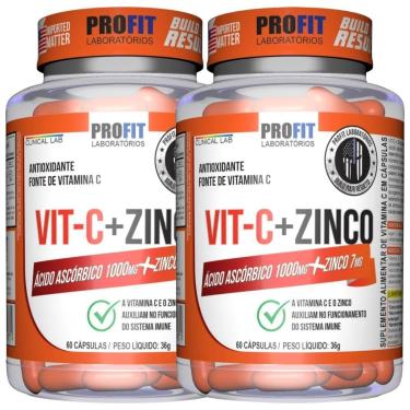 Imagem de 2X VITAMINA C COM ZINCO 60 CÁPSULAS PROFIT-Unissex