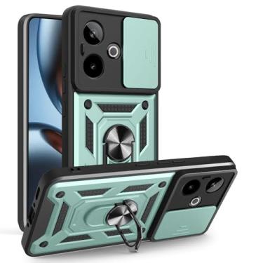 Imagem de Kukoufey Capa compatível com Realme GT7 5G, com capa de lente de câmera deslizante compatível com Realme GT 7T RMX5085 RMX5061 capa verde