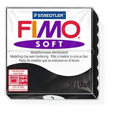Imagem de STAEDTLER Argila de modelagem Oven Bake, Fimo Soft Black (9) 56 g, material de escultura para modelagem e escultura, 1 pacote