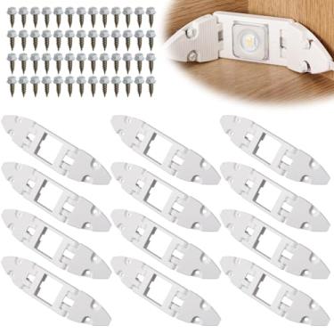 Imagem de Cinnvoice Pacote com 12 clipes de luz de frontão compatíveis com Govee H705 H805 com parafusos compatíveis com luzes externas permanentes Govee com uma variedade de telhados de gerenciamento de cabos