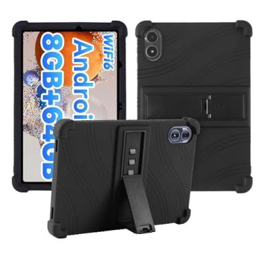 Imagem de Capa para tablet UMIDIGI G3 Tab Ultra de 10,1 polegadas, capa protetora de silicone macio, adequada para crianças, capa para tablet com suporte ajustável, 4 cantos, à prova de choque, preta
