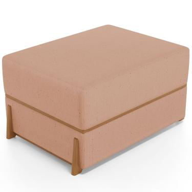 Imagem de Puff Decorativo Retangular Para Sala de Estar Domus L02 Linho Rosê - Lyam Decor