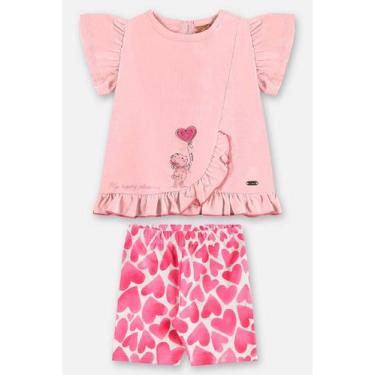 Imagem de Conjunto Blusa e Ciclista para Bebê Up Baby, Rosa, P