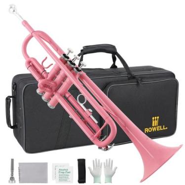 Imagem de Trompete ROWELL Bb Standard Professional para iniciantes rosa