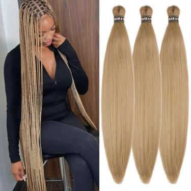 Imagem de Braiding Hair Wuqibawu, marrom pré-esticado, loiro de 26 polegadas