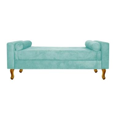 Imagem de Recamier Félix Solteiro 120cm Suede Azul Tiffany