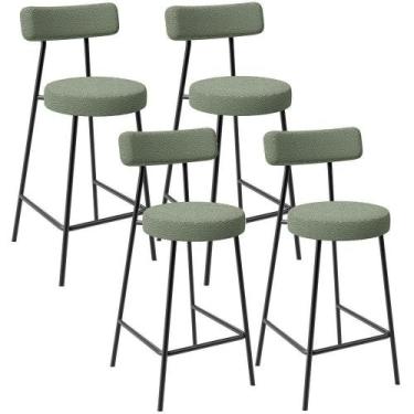 Imagem de Kit 04 Banquetas Baixa Para Cozinha Sala De Jantar Bar Bancada Milão L