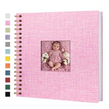 Imagem de Álbum de fotos Yopih 25x25 cm, linho, capa dura, 80 páginas