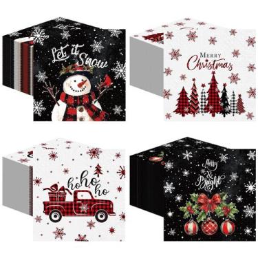 Imagem de Servilletas de Papel Navideñas Janlaugh 200 Piezas Diseño de Muñeco de