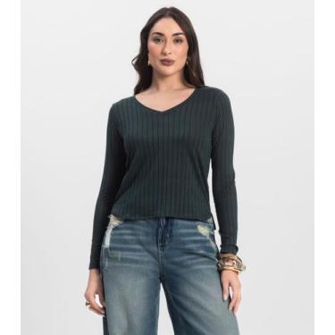 Imagem de Blusa Manga Longa Infinita Cor Verde, P, Verde