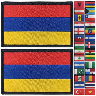 Imagem de JBCD Emblema de bandeira armênia, 2 peças, emblema tático da bandeira do orgulho para roupas, chapéu, equipe militar