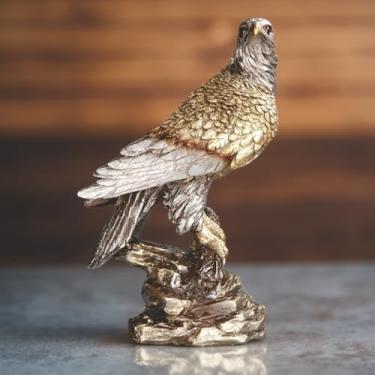 Imagem de ICE ARMOR Estátua de águia em rochas de 28 cm de altura para decoração de decoração de casa/quarto, para inauguração de casa, feriados e aniversários, ótima adição colecionável