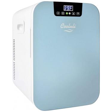 Imagem de Mini Geladeira para Skincare 20 Litros com Painel Digital, 12V, Bivolt, Cooluli, Azul C...