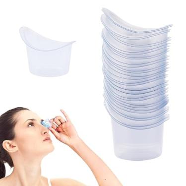 Imagem de Copos descartáveis de 5 ml para lavagem dos olhos – 30 peças de plástico portátil de medição para enxágue e descarga ocular, lavador de banho com marcações de medição, ferramenta de limpeza de banho