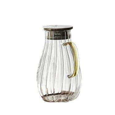 Imagem de Potes de Bebida Jarra de Vidro 1.8L Borossilicato e Aço Inox Cozinha Mesa Suco Água(Transparente)