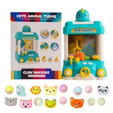 Imagem de Mini Máquina de Pegar Bichinhos de Pelúcia Com Música e Luz, Contém 16 Brinquedos Para Pegar, Mini Máquina Fliperama Garra, Jogo Pega Bolinhas, Presente para Criança (Azul)