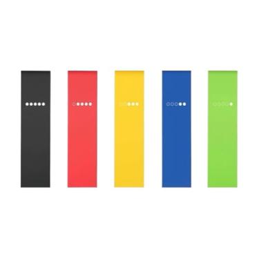 Imagem de Kit 5 Faixas Elásticas Para Exercícios Multifuncional Yoga Fisioterapia e Treino(1)