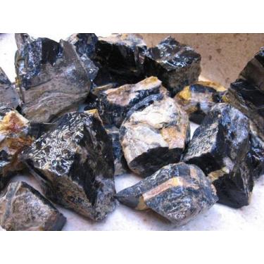 Imagem de Pedra Bruta de Ônix Preto para Lapidação - Pacote Atacado de 10 kg - C
