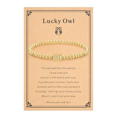 Imagem de morniface Pulseira feminina com contas banhadas a ouro 14 K, pulseira elástica com pingentes de ouro, delicada pulseira elástica feita à mão, joias de ouro modernas, presente, Medium, Aço inoxidável