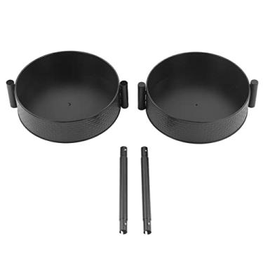 Imagem de Prateleira rotativa para temperos, bancada de camada dupla, multifuncional, 360 graus, giratória, para armazenamento de temperos, para cozinha, aço carbono, 40,2 onças