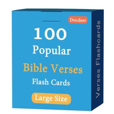 Imagem de Flash Cards Docdeer 100 versos bíblicos de memória (NIV, KJV)