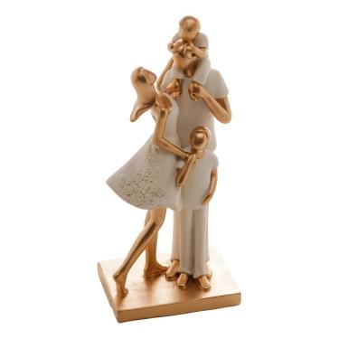 Imagem de Figura Decorativa Família de Resina Branco 9x7x20cm Wolff