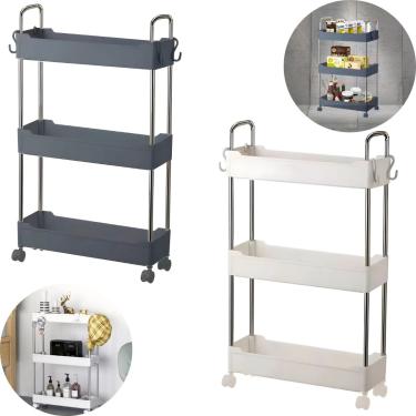 Imagem de Prateleira Multiuso 3 Andares com Rodinhas - Organize com Facilidade