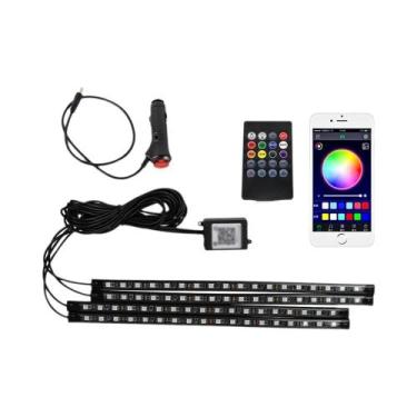 Imagem de Neon RGB LED Interior Do Carro Luz Ambiente Para Pés USB Controle Remo