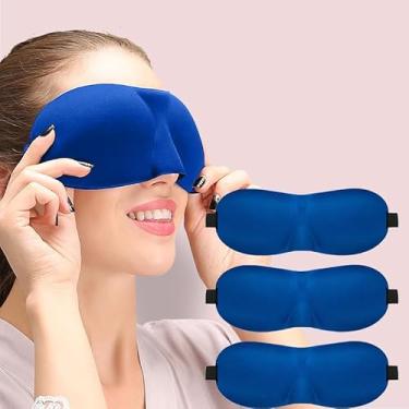Imagem de Máscara de dormir para dormir de costas e de lado, pacote com 3, máscaras oculares 3D com bloqueio de luz 100% para dormir, cobertura para olhos com pressão zero para mulheres e homens, leve e