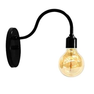 Imagem de Luminária de Parede Industrial Vintage | Arandela Rose Gold com Soquete E27, Estilo Colonial para Sala e Quarto(preto)